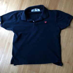 dark blue come des garcon polo shirt